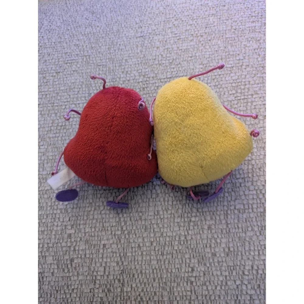Vintage Style Red and Yellow Plush‎ Character Toys Set of 2 Soft Stuffed Figures